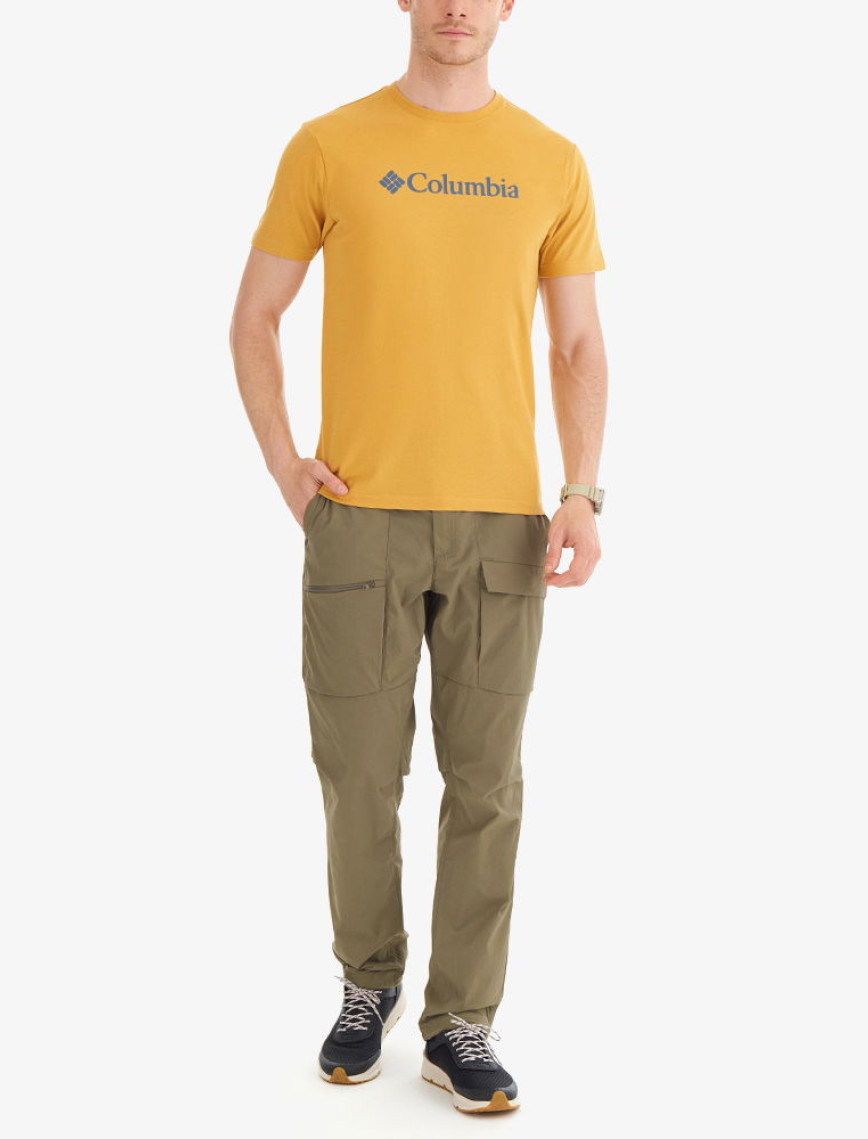 Columbia Basic Big Logo Erkek Sarı Outdoor T-Shirt Columbia Basic Big Logo Erkek Sarı Outdoor T-Shirt