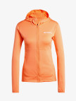 adidas Terrex Light Fleece Full Zip Kapüşonlu Kadın Turuncu Günlük Sweatshirt