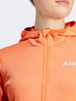 adidas Terrex Light Fleece Full Zip Kapüşonlu Kadın Turuncu Günlük Sweatshirt