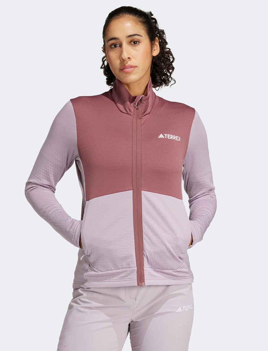 adidas Terrex Multi Light Fleece Full Zip Kadın Mor Antrenman Üstü adidas Terrex Multi Light Fleece Full Zip Kadın Mor Antrenman Üstü