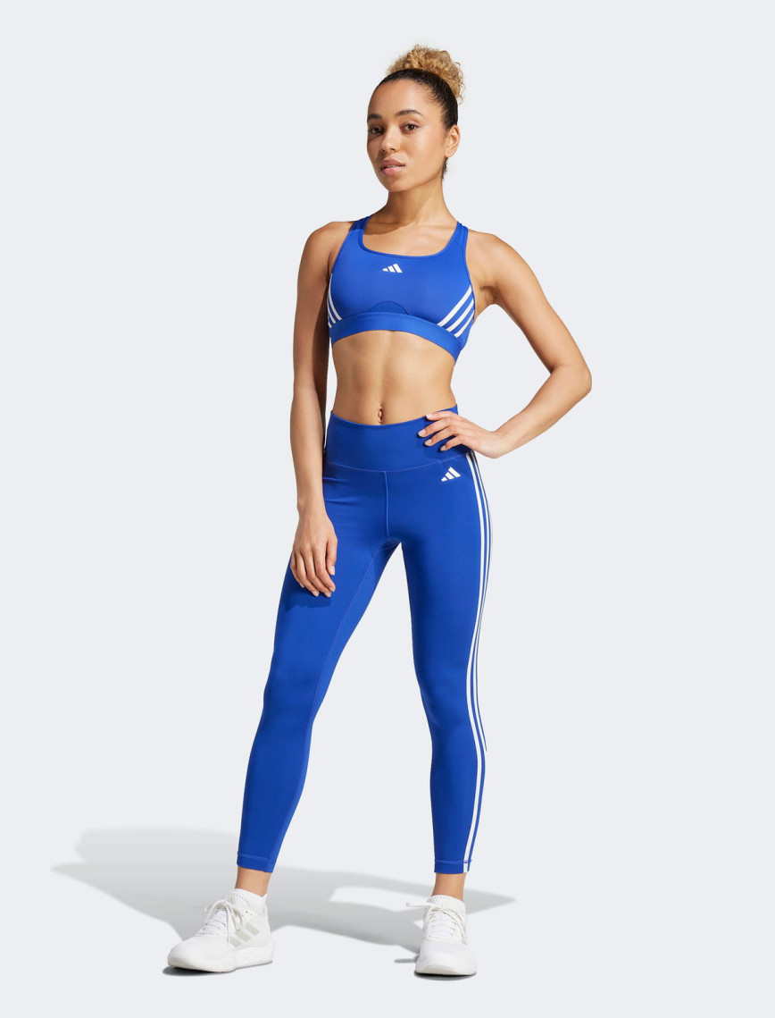 adidas Train Essentials 3 Stripes Yüksek Belli Kadın Mavi Antrenman Tayt adidas Train Essentials 3 Stripes Yüksek Belli Kadın Mavi Antrenman Tayt