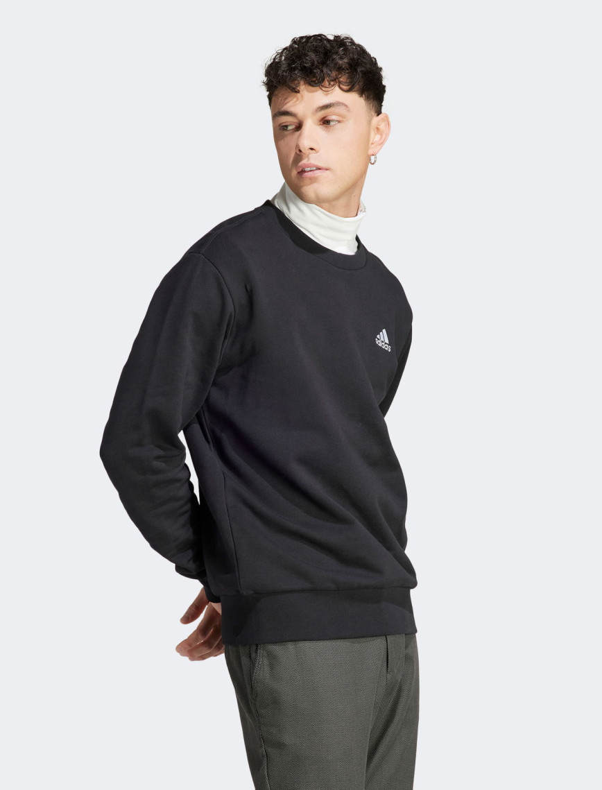 adidas Essentials Embroidered Small Logo Erkek Siyah Günlük Sweatshirt adidas Essentials Embroidered Small Logo Erkek Siyah Günlük Sweatshirt