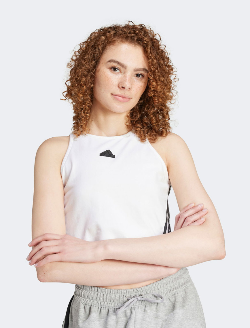 adidas 3S Kadın Beyaz Antrenman Atleti adidas 3S Kadın Beyaz Antrenman Atleti