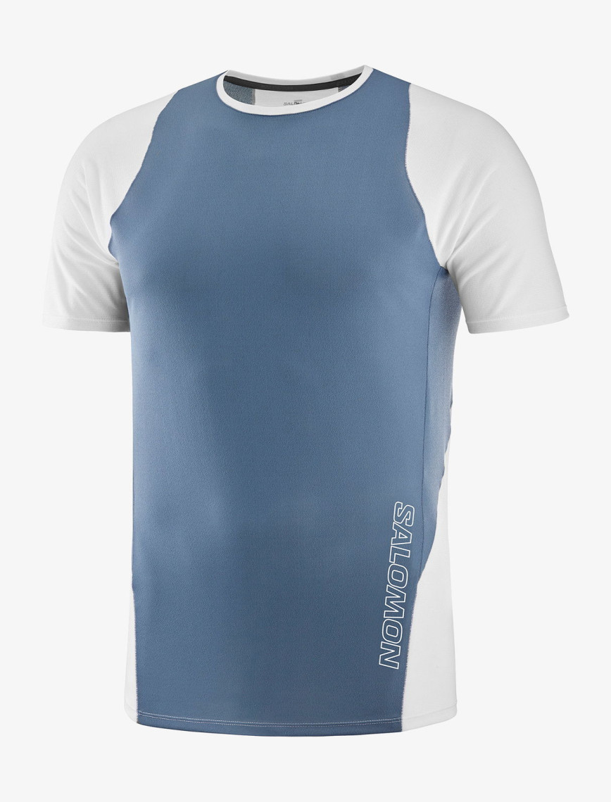 Salomon Sense Aero Erkek Mavi/Beyaz Koşu T-Shirt Salomon Sense Aero Erkek Mavi/Beyaz Koşu T-Shirt