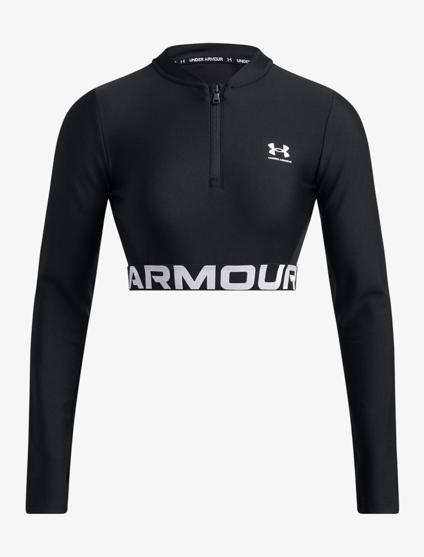 Under Armour Heat Gear Rib 1/4 Zipped Kadın Siyah Antrenman Üstü Under Armour Heat Gear Rib 1/4 Zipped Kadın Siyah Antrenman Üstü