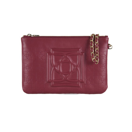 Vionya Bordo Nakışlı El Çantası