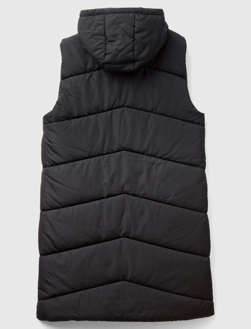 Kadın Siyah Kolsuz Uzun Kapitone Mont Kadın Siyah Kolsuz Uzun Kapitone Mont