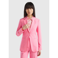 Kadın Açık Pembe Viskoz Karışımlı Slim Fit Blazer Ceket Kadın Açık Pembe Viskoz Karışımlı Slim Fit Blazer Ceket