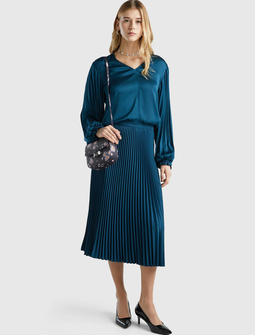 Kadın Petrol Mavisi Rahat Kesim Uzun Etek Kadın Petrol Mavisi Rahat Kesim Uzun Etek