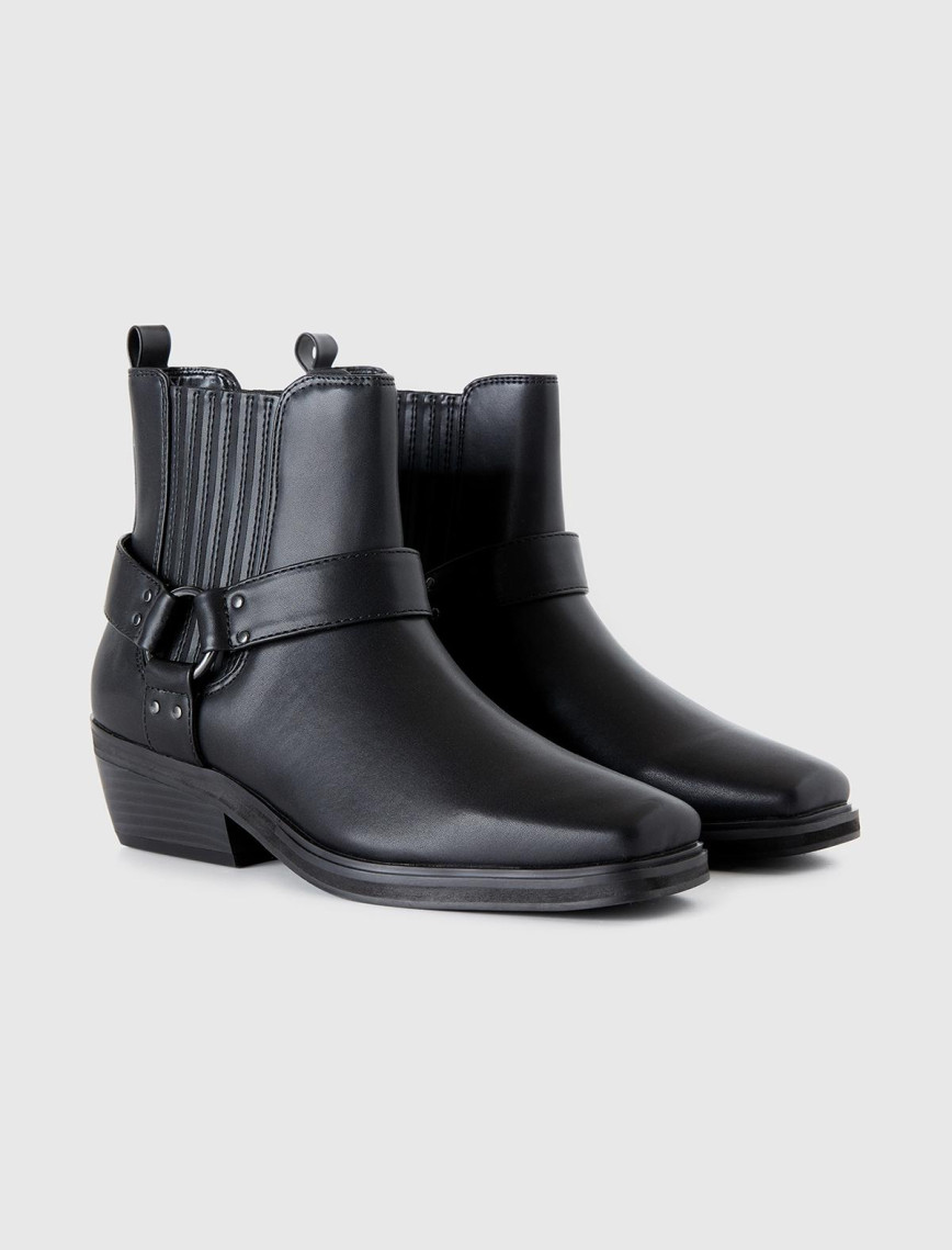 Kadın Siyah %100 Sentetik Bilek Detaylı Hafif Topuklu Bot Kadın Siyah %100 Sentetik Bilek Detaylı Hafif Topuklu Bot