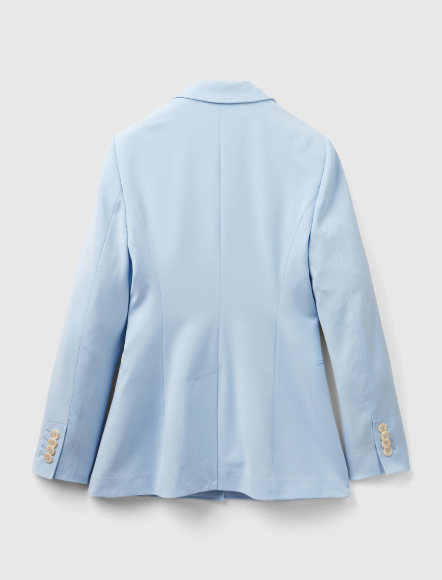 Kadın Açık Mavi Maskulen Kesim Önü Düğmeli Yalancı Kruvaze Ceket Kadın Açık Mavi Maskulen Kesim Önü Düğmeli Yalancı Kruvaze Ceket