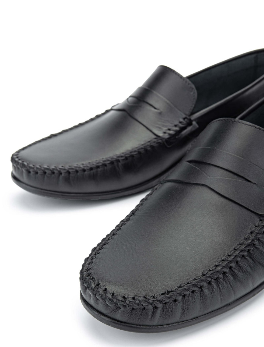 Tamer Tanca Erkek Hakiki Deri Siyah Loafer Ayakkabı Tamer Tanca Erkek Hakiki Deri Siyah Loafer Ayakkabı