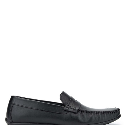 Tamer Tanca Erkek Hakiki Deri Siyah Loafer Ayakkabı