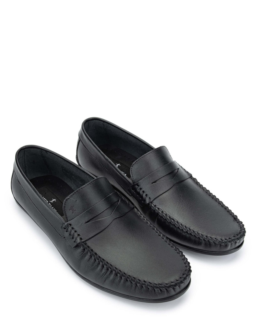 Tamer Tanca Erkek Hakiki Deri Siyah Loafer Ayakkabı Tamer Tanca Erkek Hakiki Deri Siyah Loafer Ayakkabı