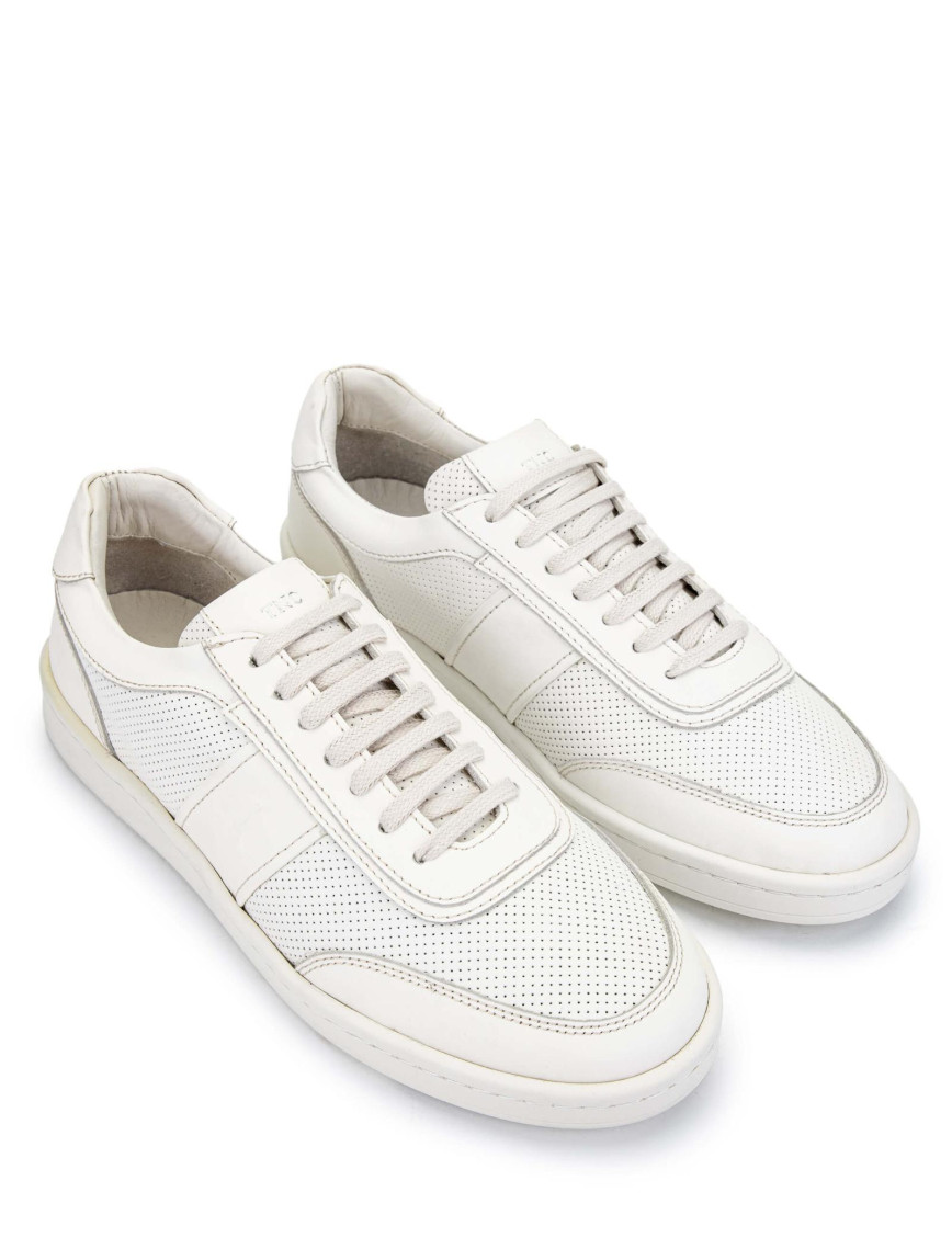 Tamer Tanca Erkek Hakiki Deri Bej Casual Ayakkabı