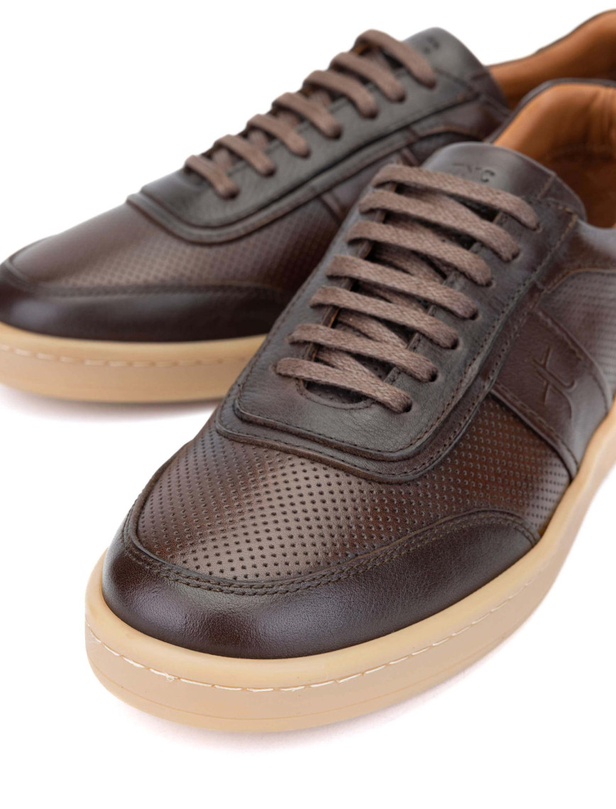 Tamer Tanca Erkek Hakiki Deri Kahverengi Casual Ayakkabı