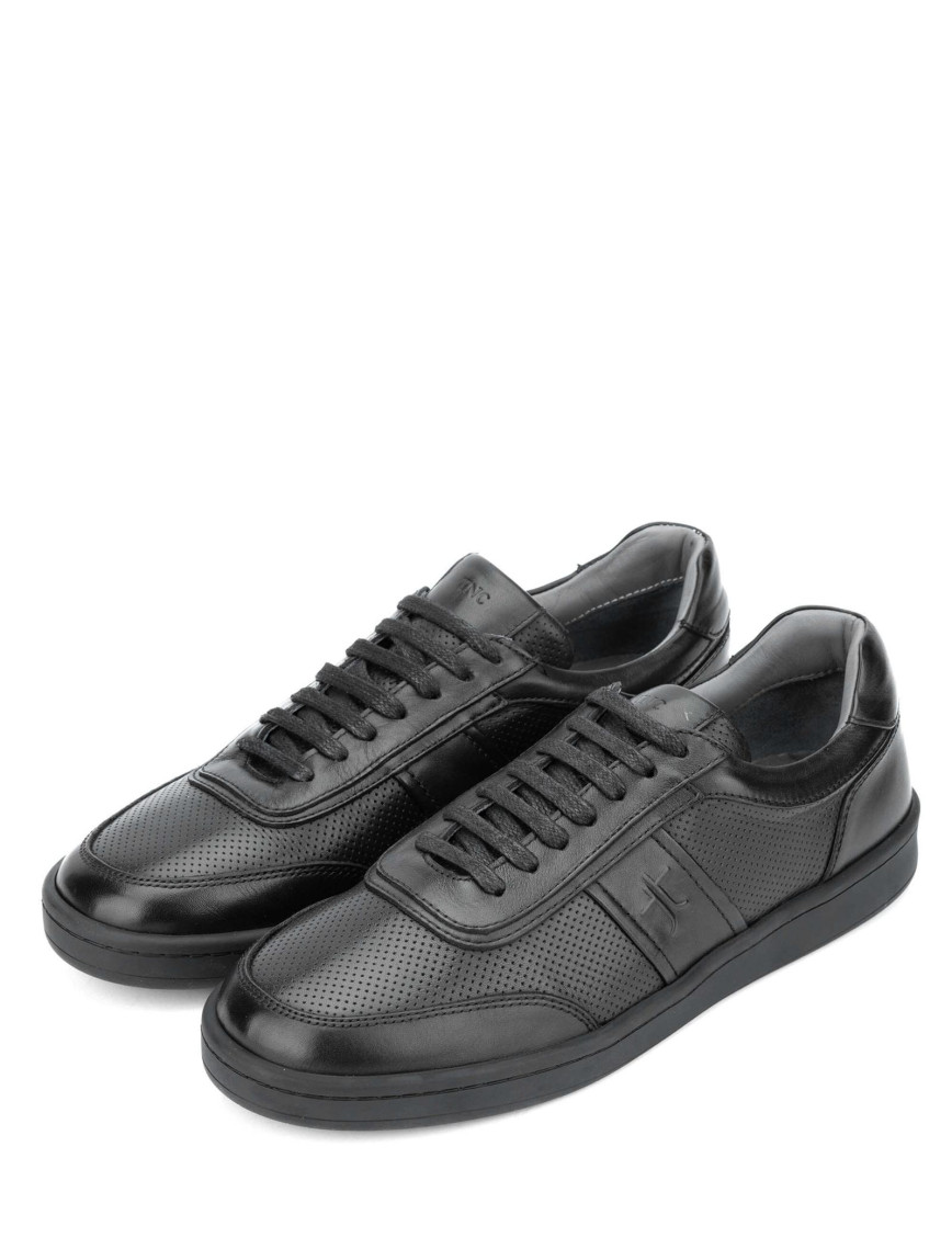 Tamer Tanca Erkek Hakiki Deri Siyah Casual Ayakkabı