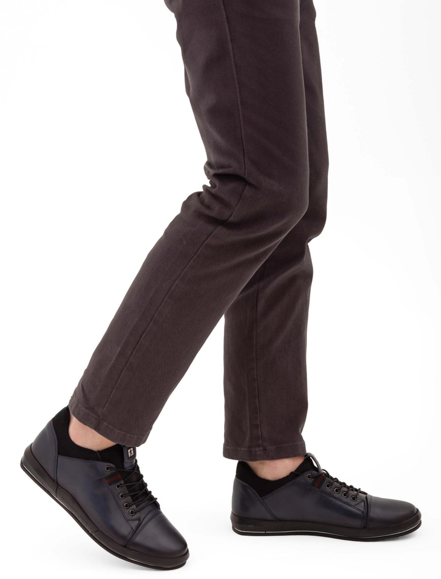 Tamer Tanca Erkek Hakiki Deri Lacivert Casual Ayakkabı