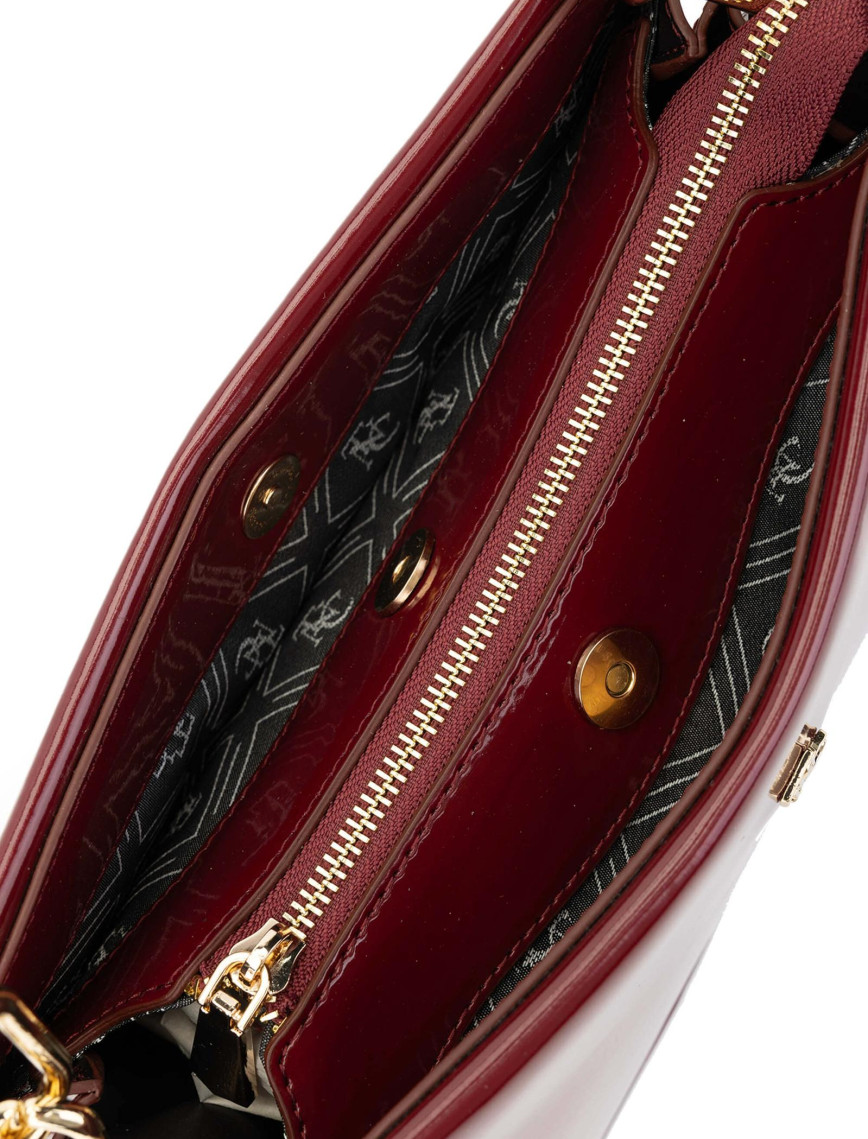 Tamer Tanca Kadın Vegan Bordo Rugan Omuz Çanta Tamer Tanca Kadın Vegan Bordo Rugan Omuz Çanta