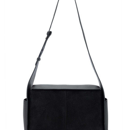 Tamer Tanca Kadın Deri/Vegan Siyah Süet Omuz Çanta