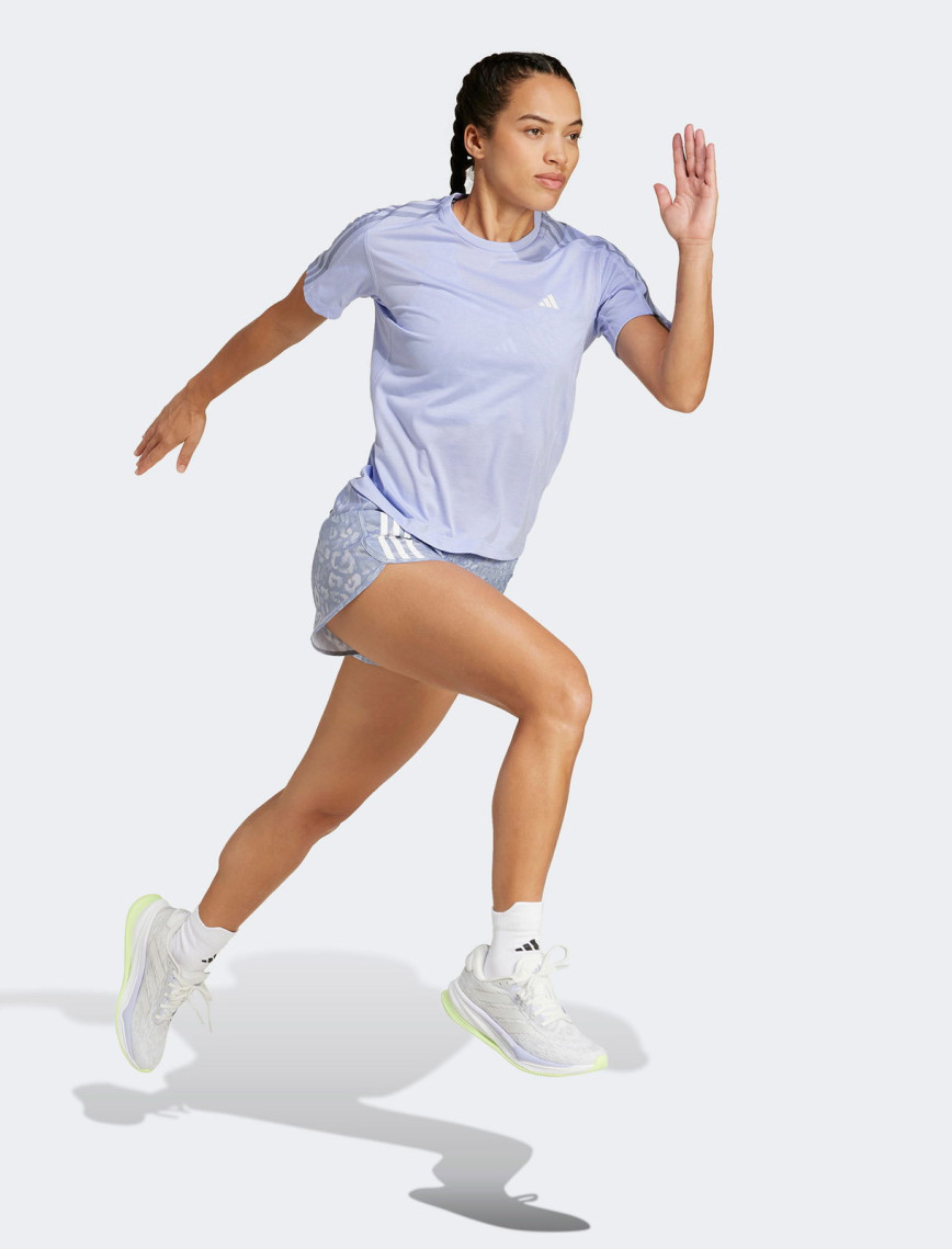 adidas Own the Run 3 Stripes Kadın Gri Şort adidas Own the Run 3 Stripes Kadın Gri Şort