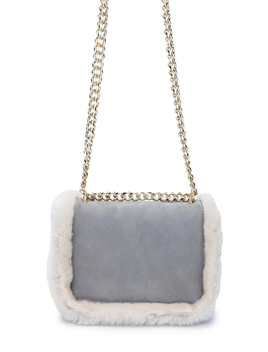 Tamer Tanca Kadın Hakiki Deri Gri Nubuk Omuz Çanta