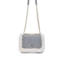 Tamer Tanca Kadın Hakiki Deri Gri Nubuk Omuz Çanta