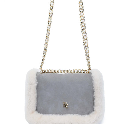 Tamer Tanca Kadın Hakiki Deri Gri Nubuk Omuz Çanta