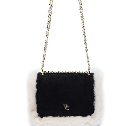 Tamer Tanca Kadın Hakiki Deri Siyah Nubuk Omuz Çanta