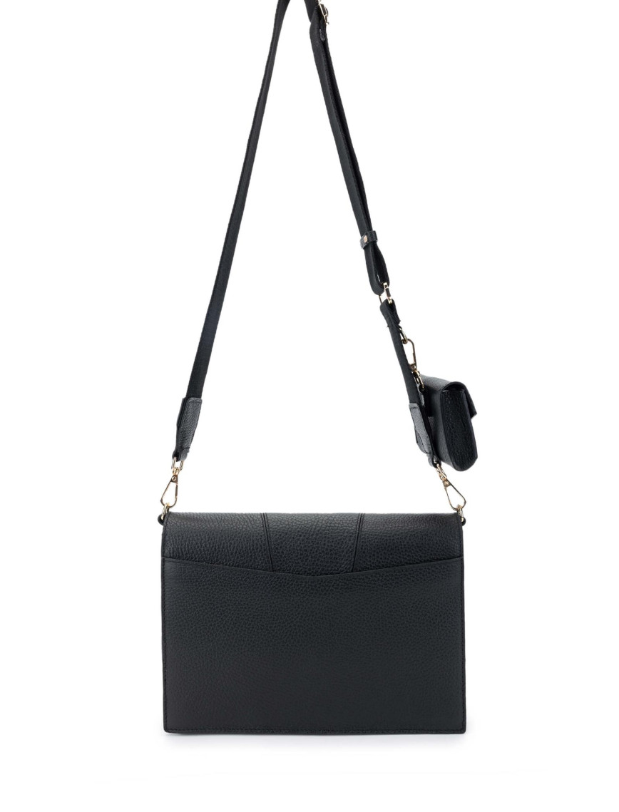 Tamer Tanca Kadın Hakiki Deri Siyah Floter Omuz Çanta