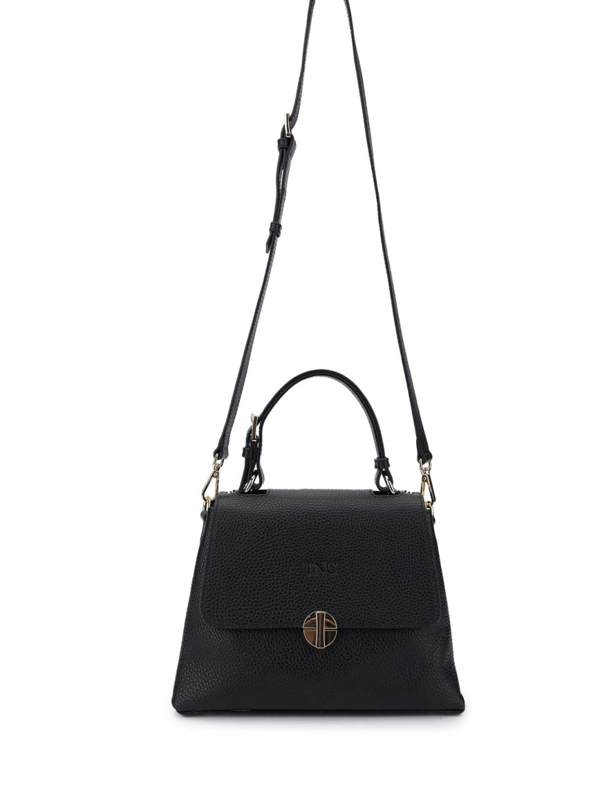 Tamer Tanca Kadın Hakiki Deri Siyah Floter Omuz Çanta