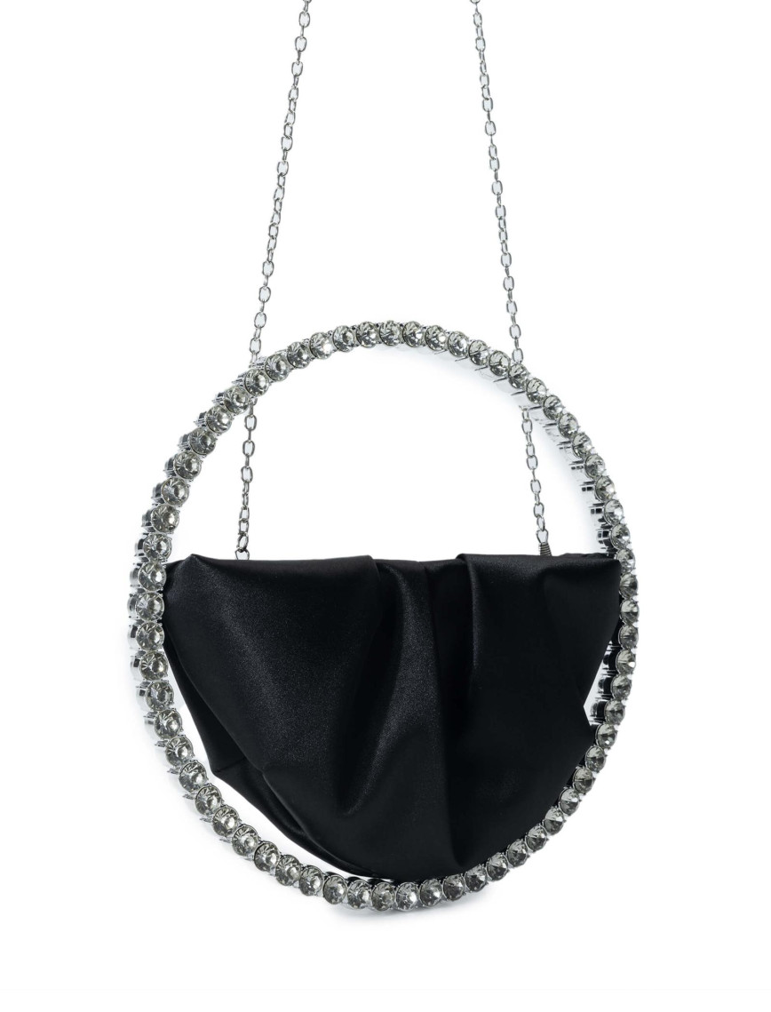 Tamer Tanca Kadın Vegan Siyah Saten El Çantası Tamer Tanca Kadın Vegan Siyah Saten El Çantası