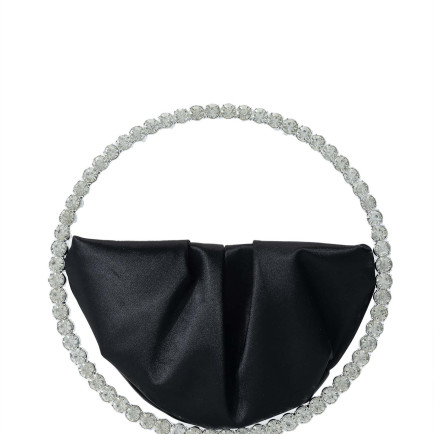 Tamer Tanca Kadın Vegan Siyah Saten El Çantası Tamer Tanca Kadın Vegan Siyah Saten El Çantası