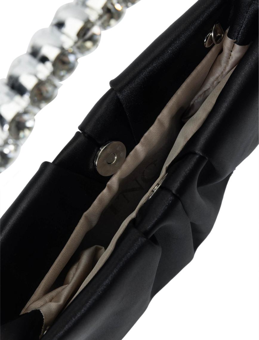 Tamer Tanca Kadın Vegan Siyah Saten El Çantası Tamer Tanca Kadın Vegan Siyah Saten El Çantası