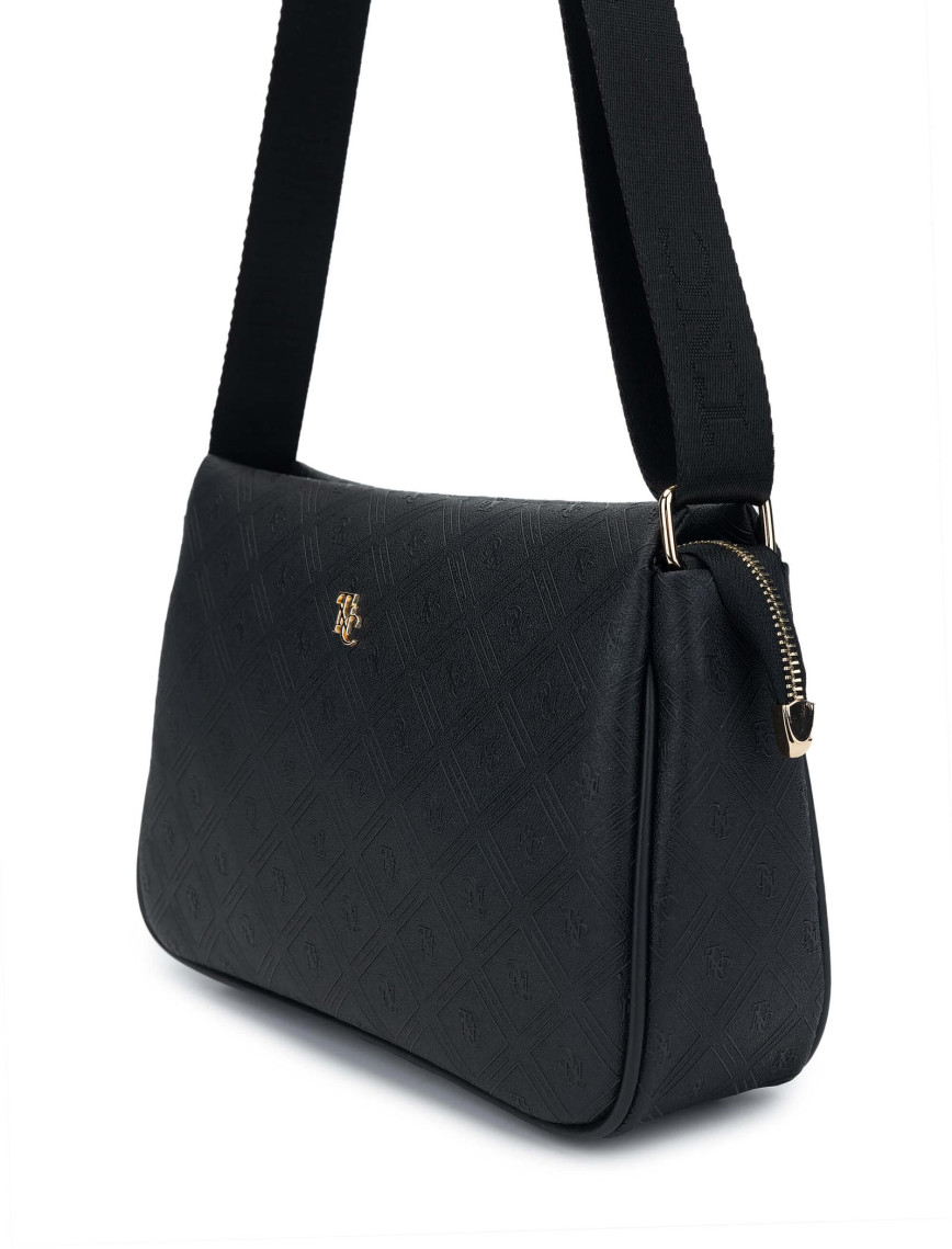 Tamer Tanca Kadın Vegan Siyah Postacı Çanta Tamer Tanca Kadın Vegan Siyah Postacı Çanta