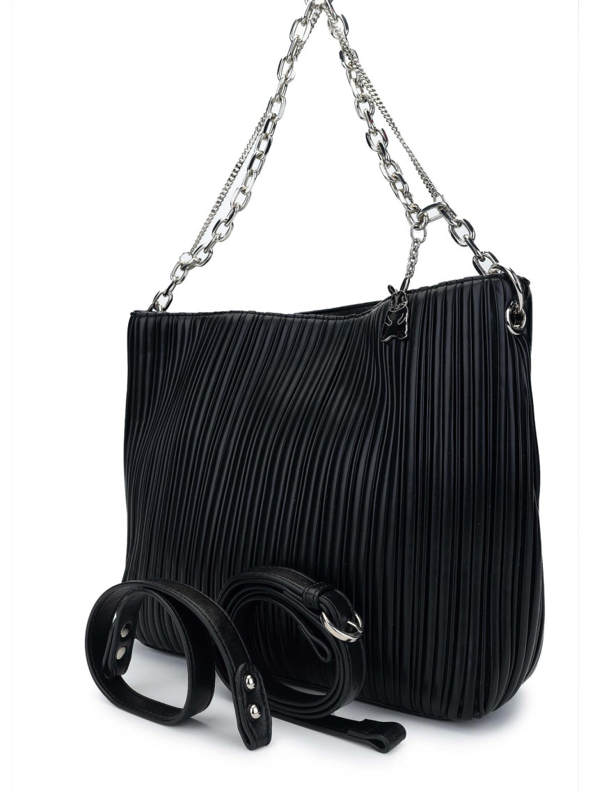 Tamer Tanca Kadın Vegan Siyah Omuz Çanta Tamer Tanca Kadın Vegan Siyah Omuz Çanta