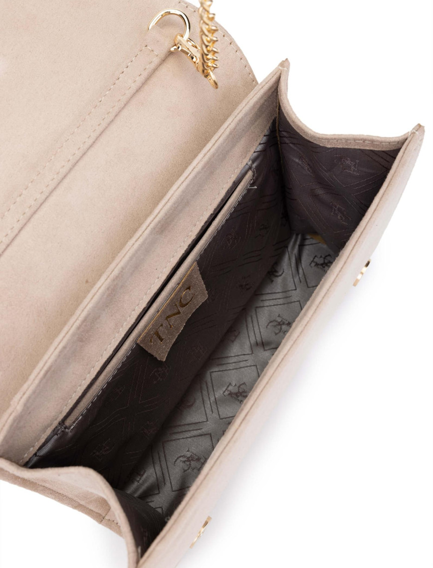 Tamer Tanca Kadın Vegan Bej Süet Omuz Çanta Tamer Tanca Kadın Vegan Bej Süet Omuz Çanta