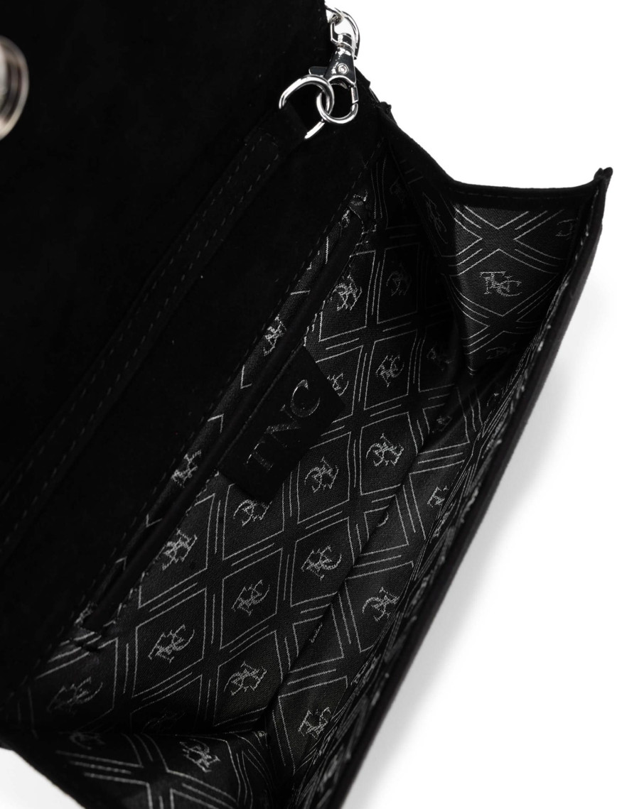 Tamer Tanca Kadın Vegan Siyah Süet Omuz Çanta Tamer Tanca Kadın Vegan Siyah Süet Omuz Çanta