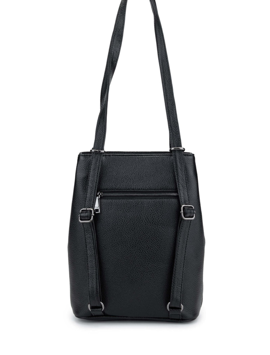 Tamer Tanca Kadın Hakiki Deri Siyah Sırt & Omuz Çantası