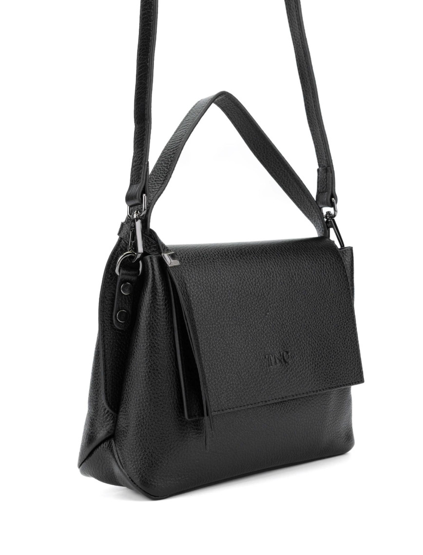 Tamer Tanca Kadın Hakiki Deri Siyah Postacı Çanta