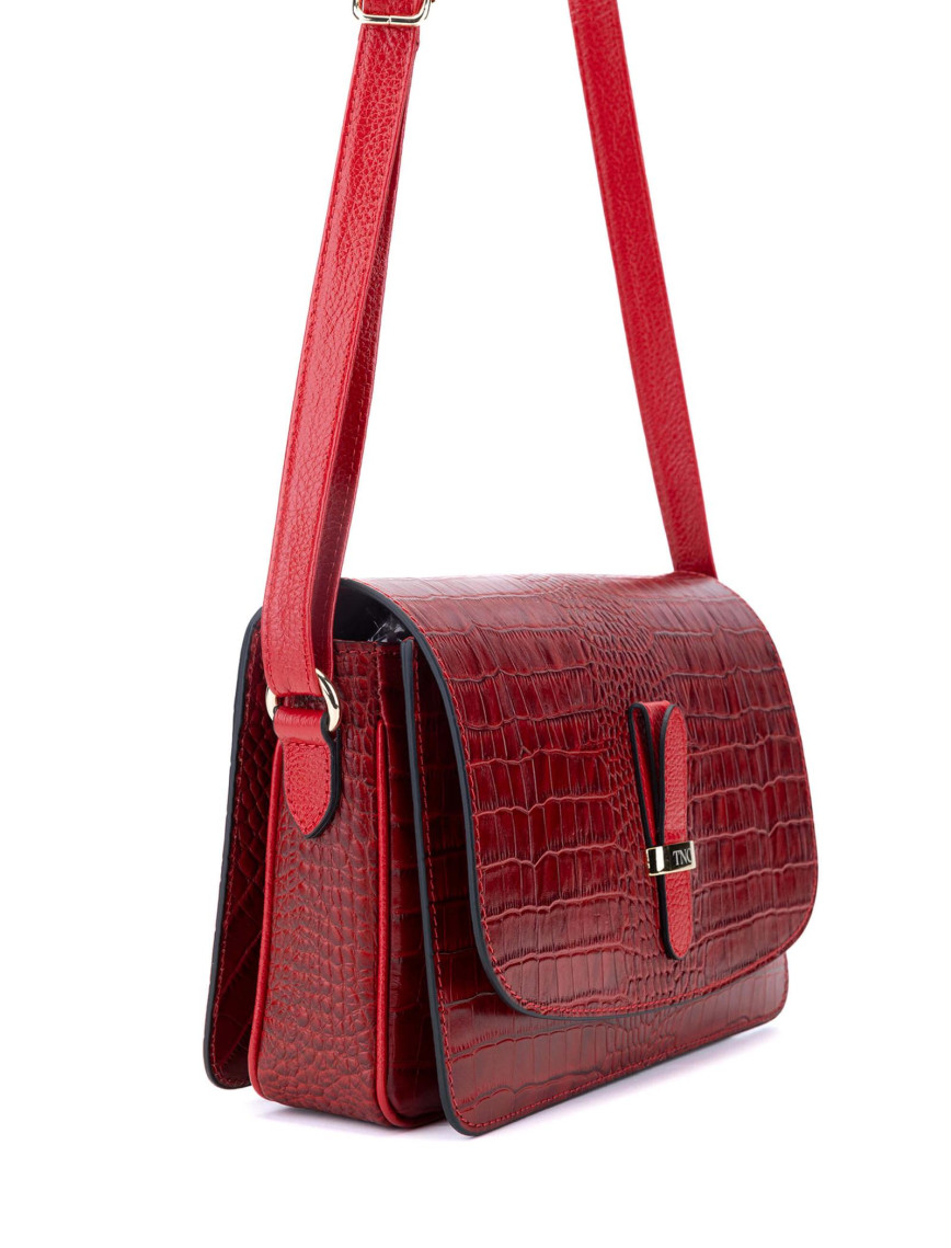 Tamer Tanca Kadın Hakiki Deri Kırmızı Postacı Çanta
