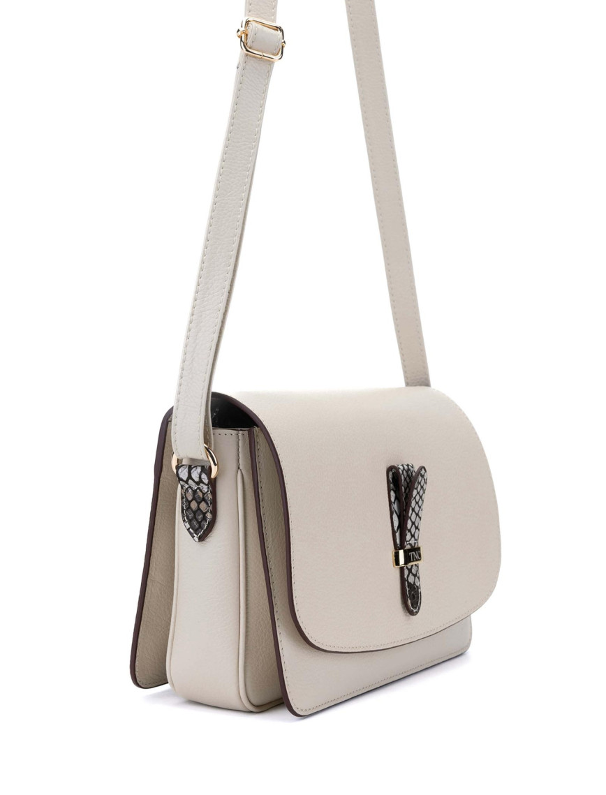 Tamer Tanca Kadın Hakiki Deri Bej Postacı Çanta