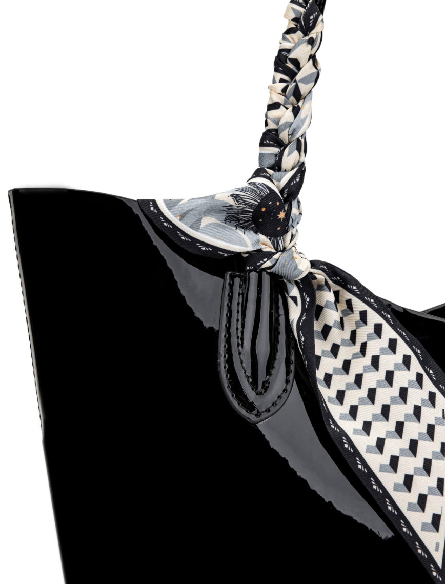 Tamer Tanca Kadın Vegan Siyah Rugan Kol Çantası