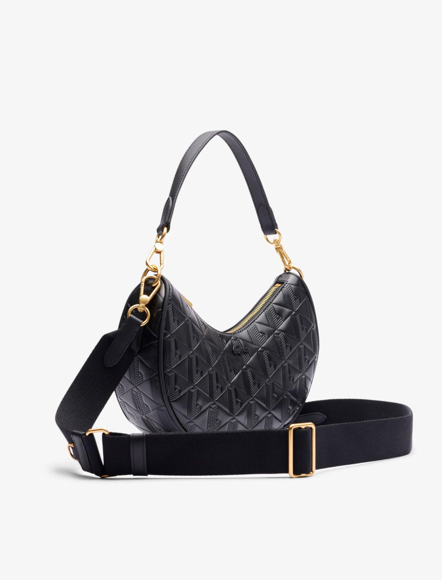 Lacoste Maheki Kadın Monogram Deri Siyah Omuz Çantası Lacoste Maheki Kadın Monogram Deri Siyah Omuz Çantası