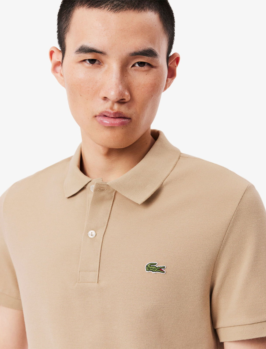 Lacoste L.12.12 Erkek Slim Fit Bej Polo Lacoste L.12.12 Erkek Slim Fit Bej Polo