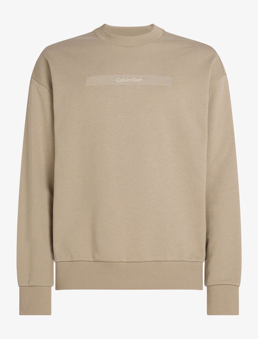 Calvin Klein Structured Embroidery Erkek Bej Sweatshirt Calvin Klein Structured Embroidery Erkek Bej Sweatshirt
