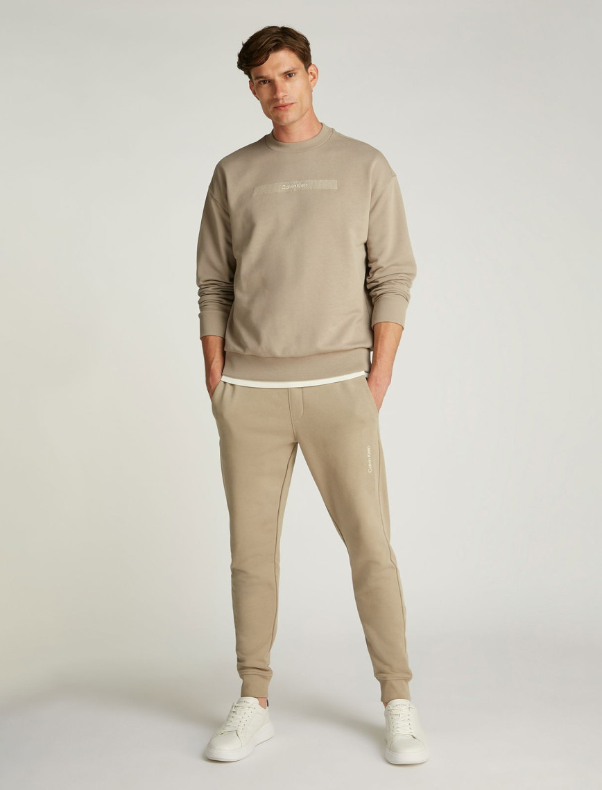 Calvin Klein Structured Embroidery Erkek Bej Sweatshirt Calvin Klein Structured Embroidery Erkek Bej Sweatshirt