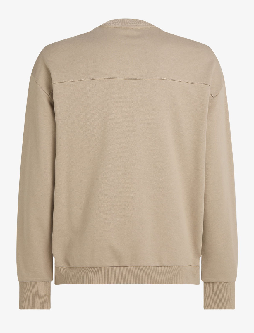 Calvin Klein Structured Embroidery Erkek Bej Sweatshirt Calvin Klein Structured Embroidery Erkek Bej Sweatshirt