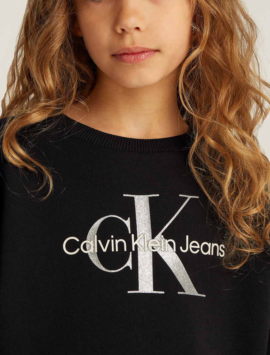 Calvin Klein Glitter Monologo Çocuk Siyah Sweatshirt Calvin Klein Glitter Monologo Çocuk Siyah Sweatshirt