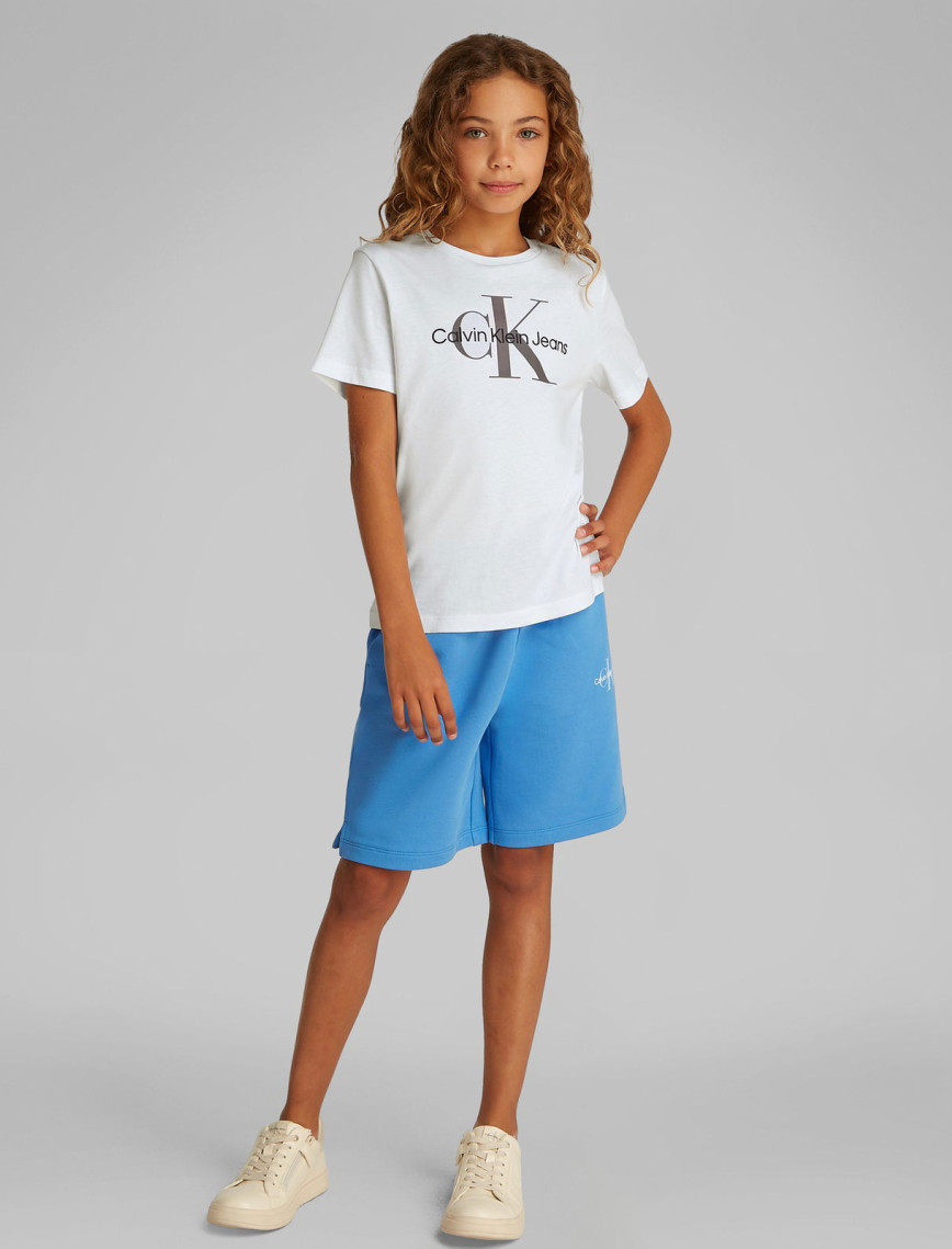 Calvin Klein Monogram Çocuk Beyaz T-Shirt Calvin Klein Monogram Çocuk Beyaz T-Shirt